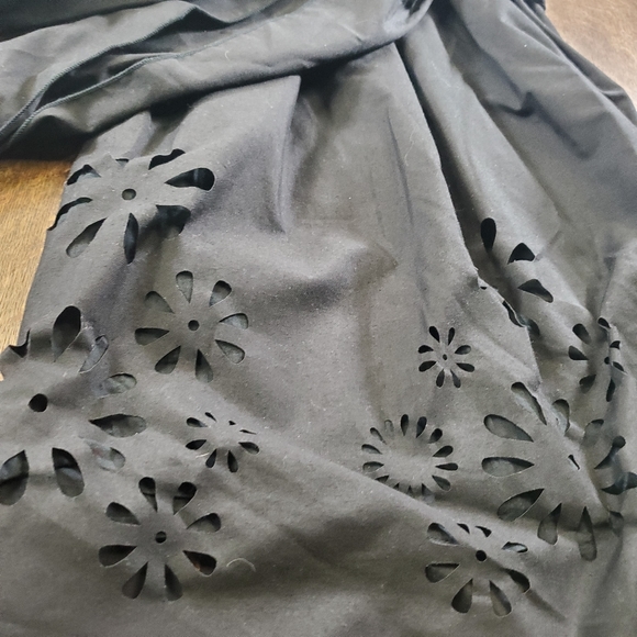 Rhapsody black strapless mini dress with floral cutout design at hemline - Picture 4 of 5